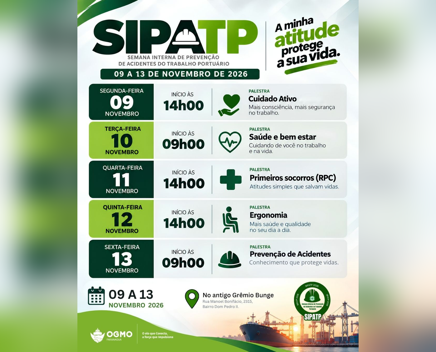 SIPATP 2026: Uma semana de conhecimento, prevenção e valorização da vida!