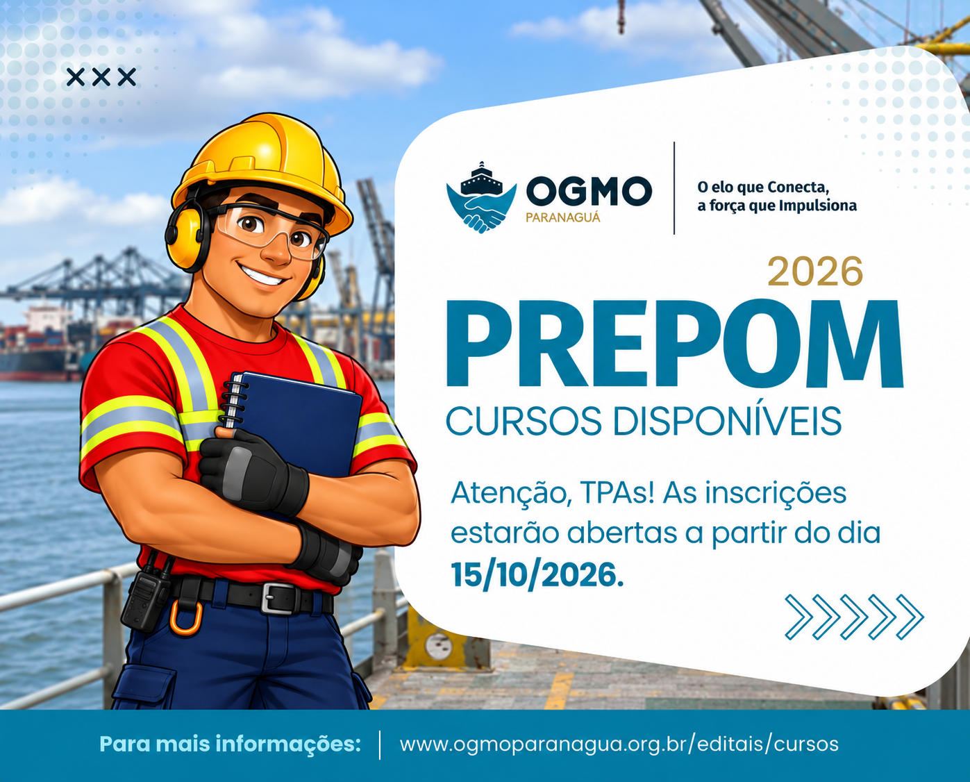 Novos cursos, novas oportunidades: OGMO/Paranaguá abre inscrições para qualificação profissional dos TPAs